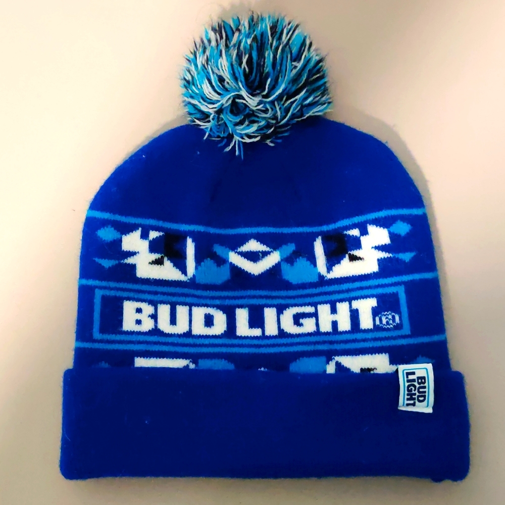 Blue Bud Light Beanie